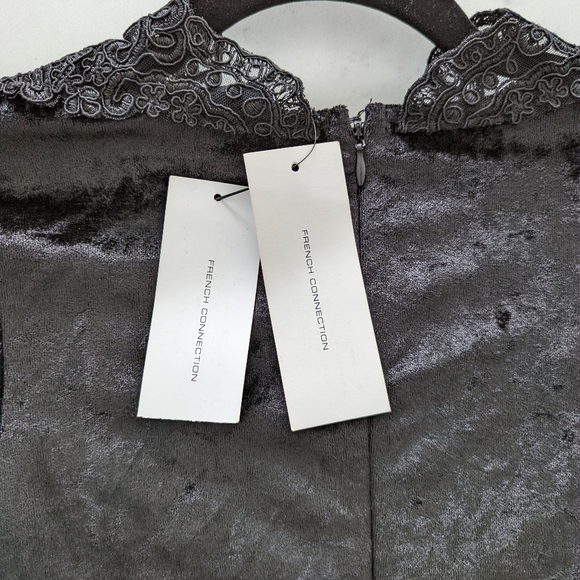 (new with tag) beautiful black velvet dress from French Connection, size 2 - Picture 6 of 8